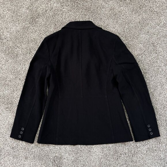 ANN TAYLOR 3 Button Blazer Jacket Black Lined Unique Stitch Women’s Size 2 - Picture 5 of 12